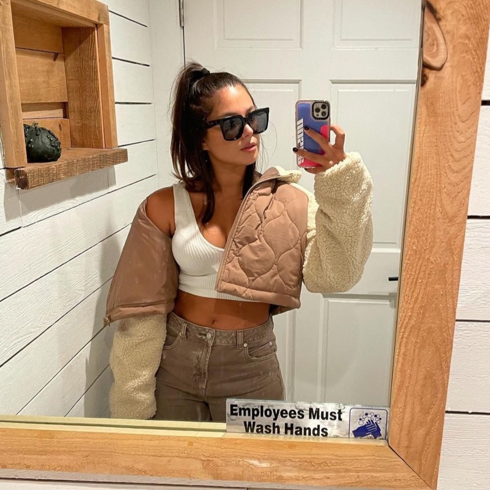 ASOS dual texture cropped sherpa